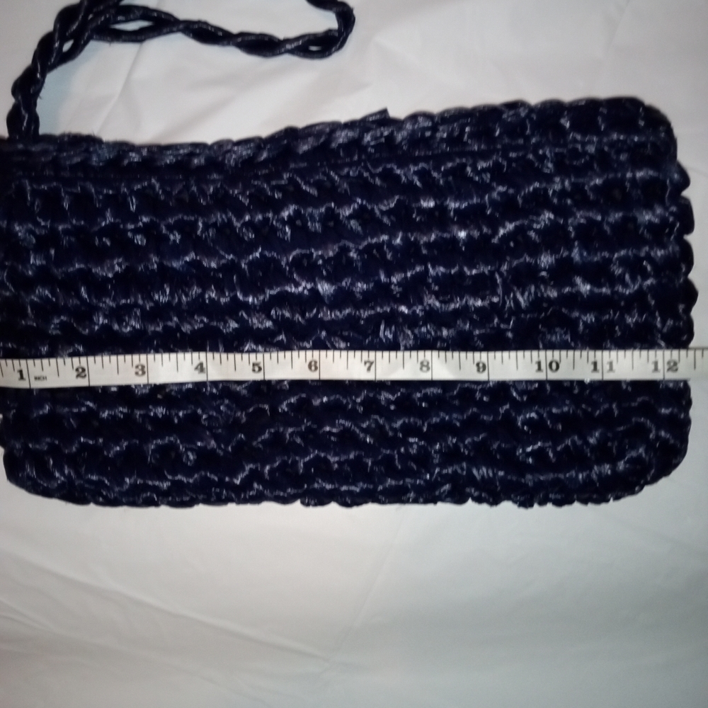 Marcus Brothers Navy woven clutch